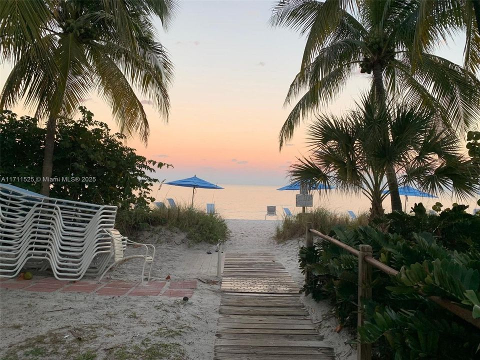 Beach access (chairs and umbrellas provided)