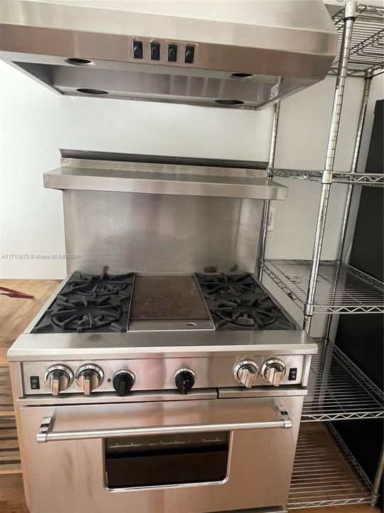 Stainless gas stove and hood