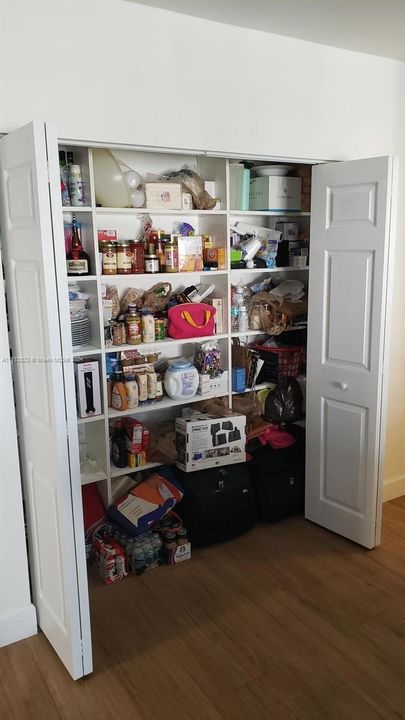 beautiful living area with organized shelved closet so beautiful which makes life easy and simple