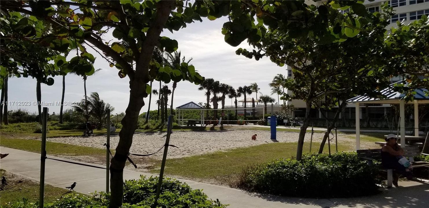 Vollyball beach court at the public park walking distance