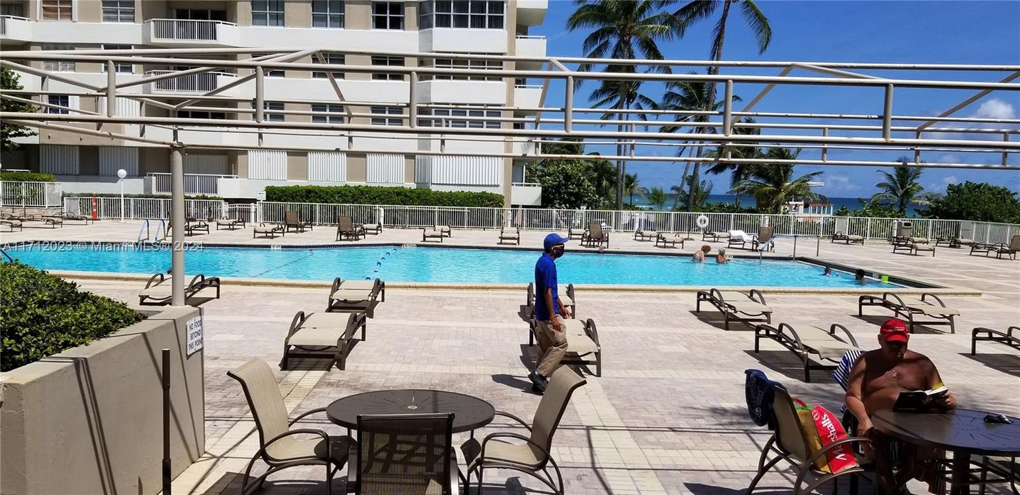 ocean side pool area is spacious