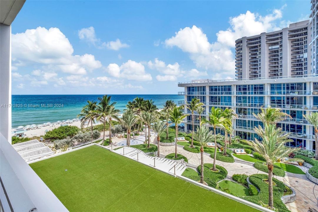 Private balcony view; one of two spacious balconies for this unit.