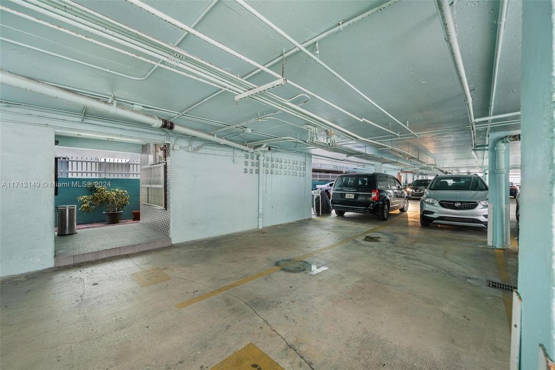 One parking spot inside the garage