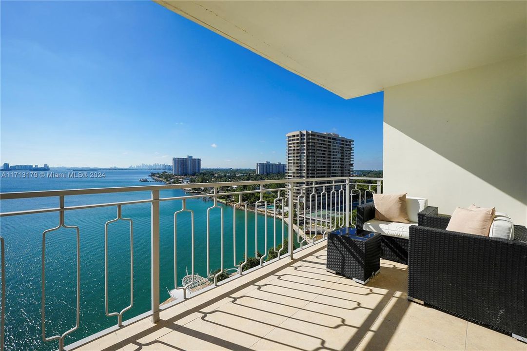 You have views of the bay, Miami Beach, the mainland, and picnic islands in the intercoastal