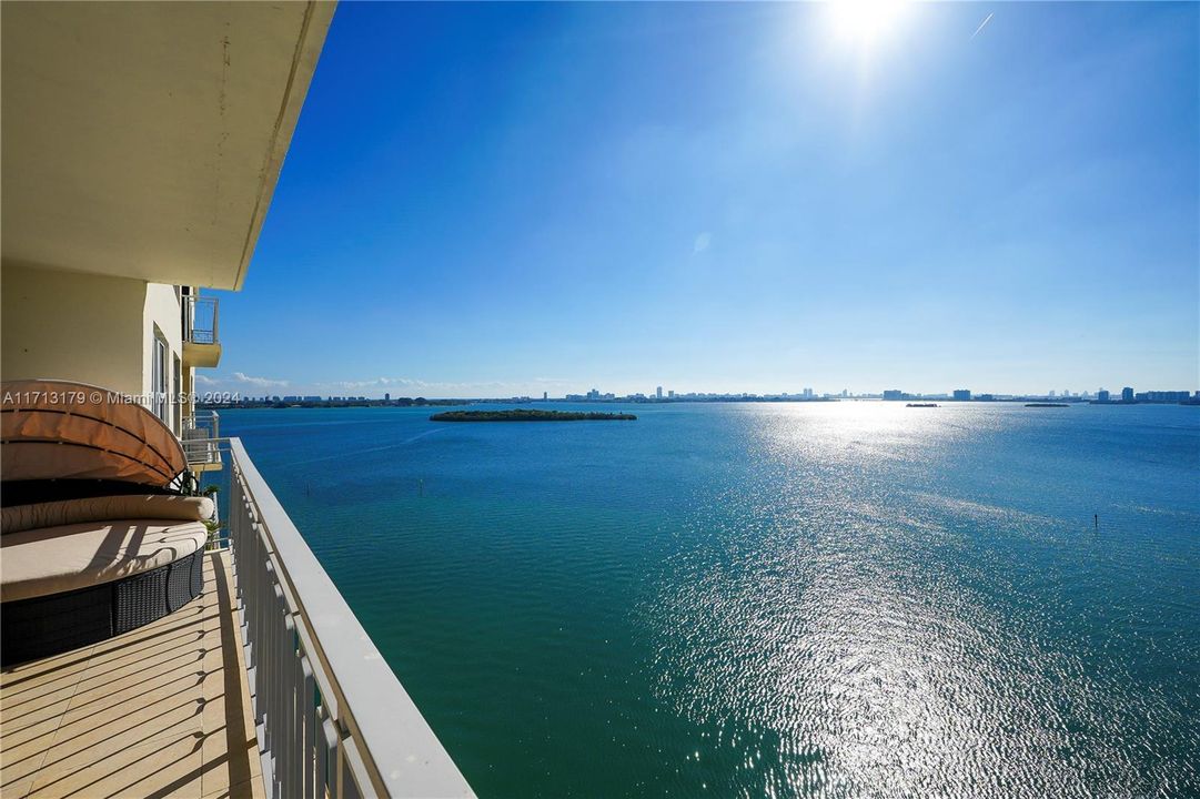 Views of the bay and Miami Beach