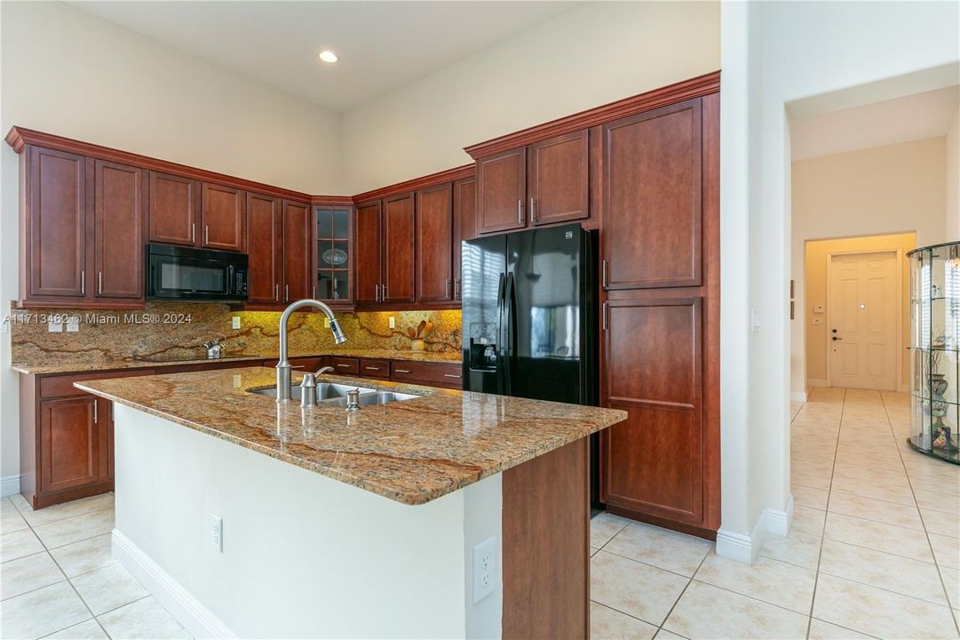 Wood cabinets and granite tops