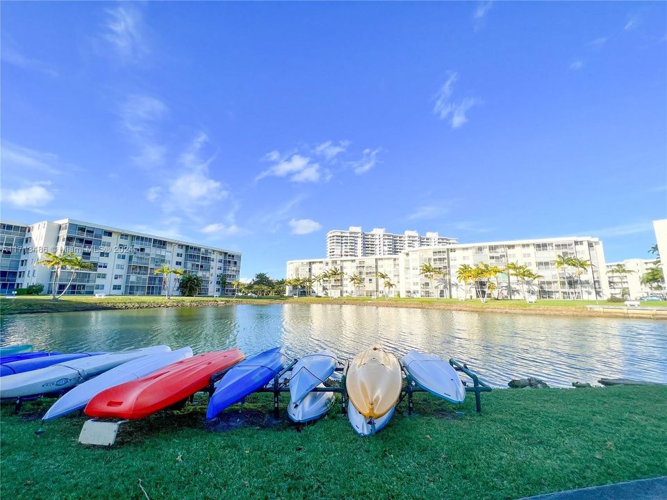 Kayaks and Paddle Board Area.