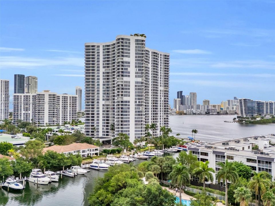 View of intercostal and pool garden