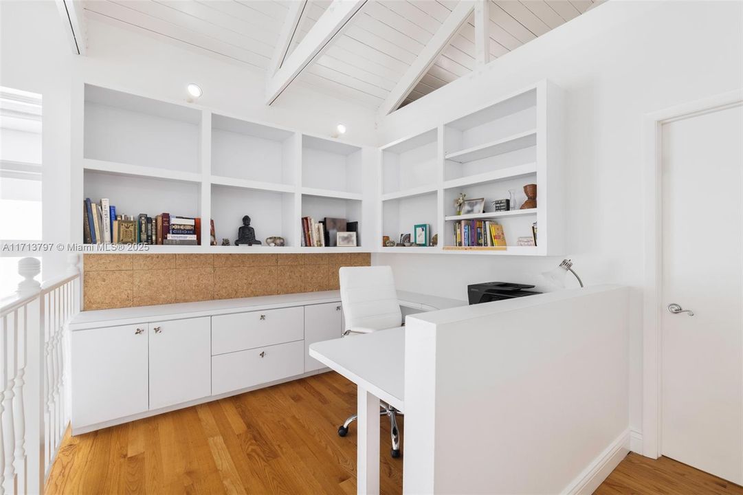 Upstairs office overlooking the living area