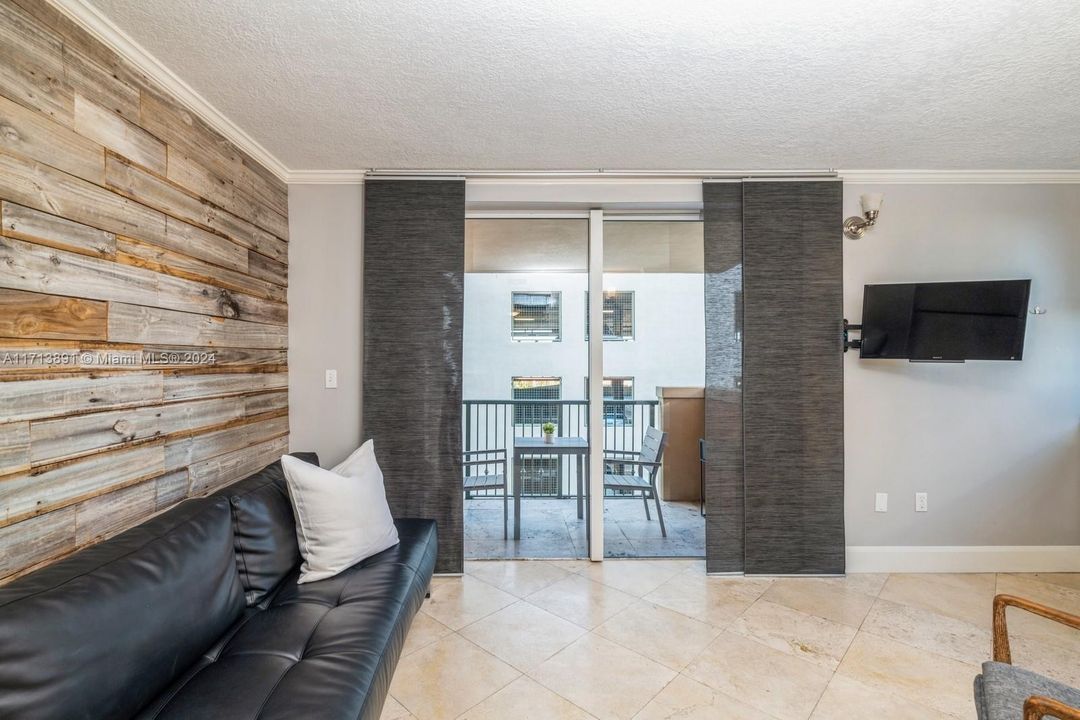 Living Room with View of Balcony