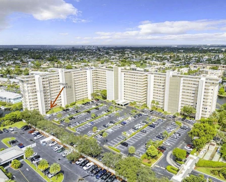 Aerial View with Unit #102