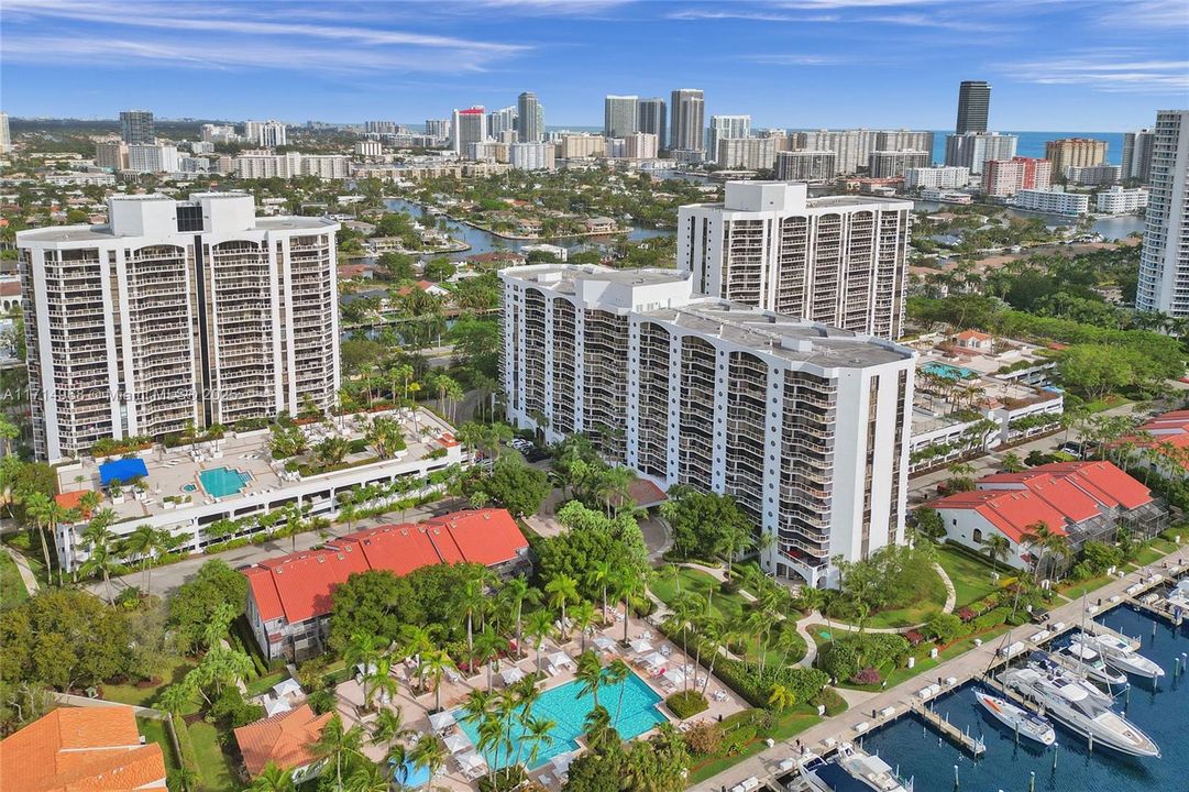 Drone view of the pool.