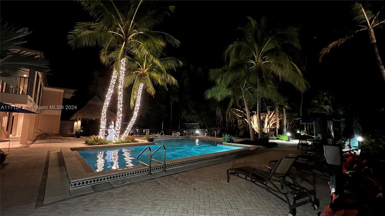 Community Pool at Night - Straight Across the Home