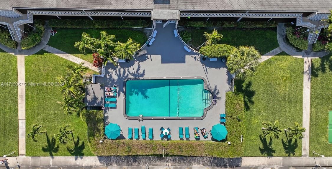 OVERHEAD VIEW OF POOL & GARDENS