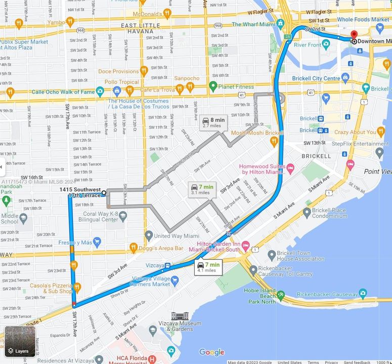 3.1 Miles to Downtown Miami