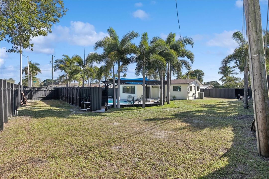 North side of yard with double-gate