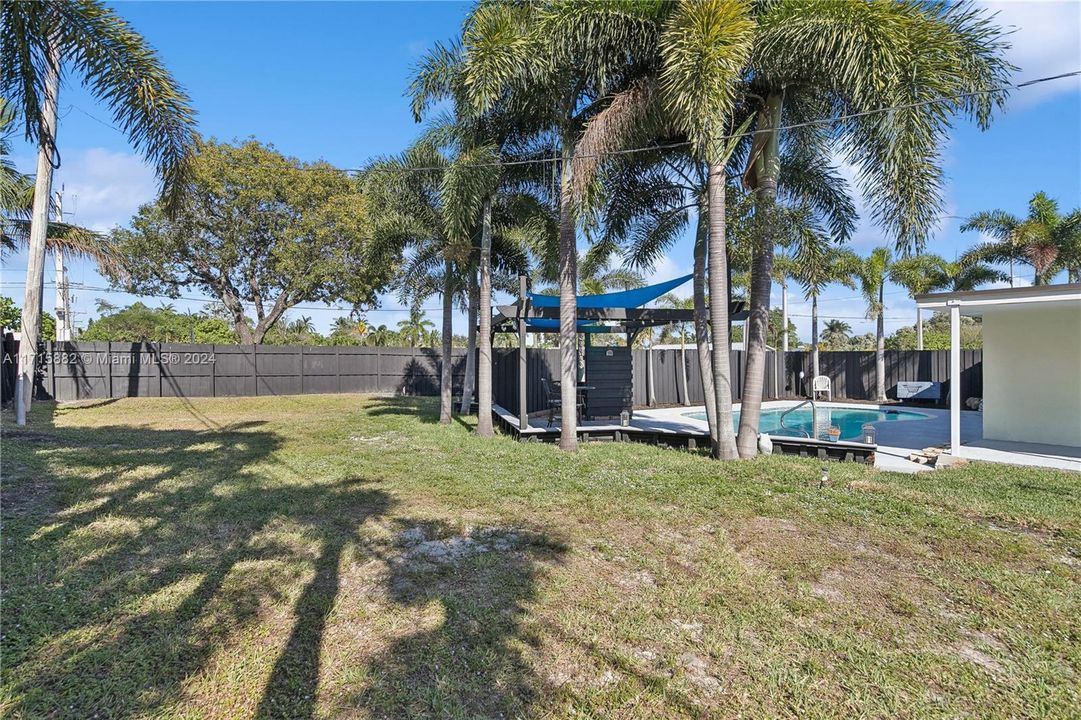 Back yard looking north capable of large family gatherings