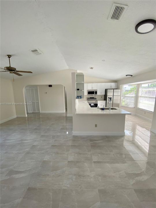 Kitchen and living room