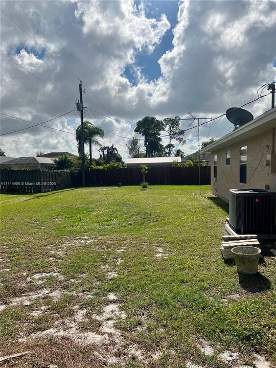 East side facing south yard view