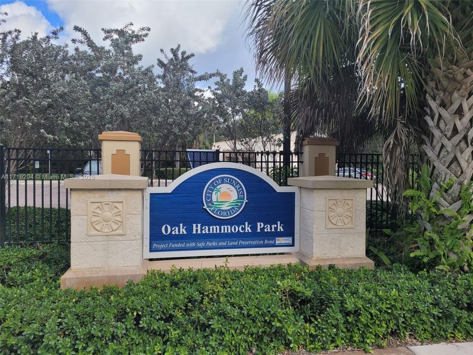 Public park right outside the community