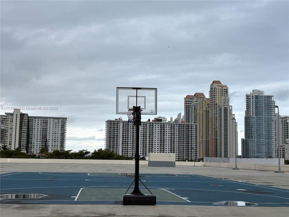 Basketball and volleyball courts