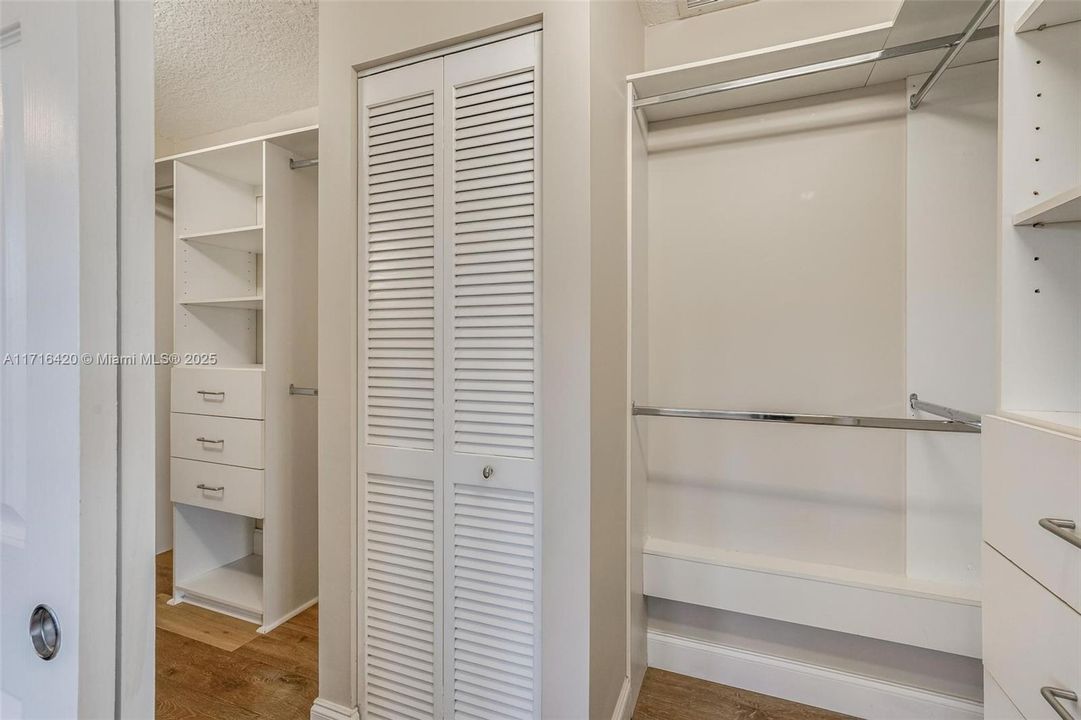 Master bedroom walk in closet.