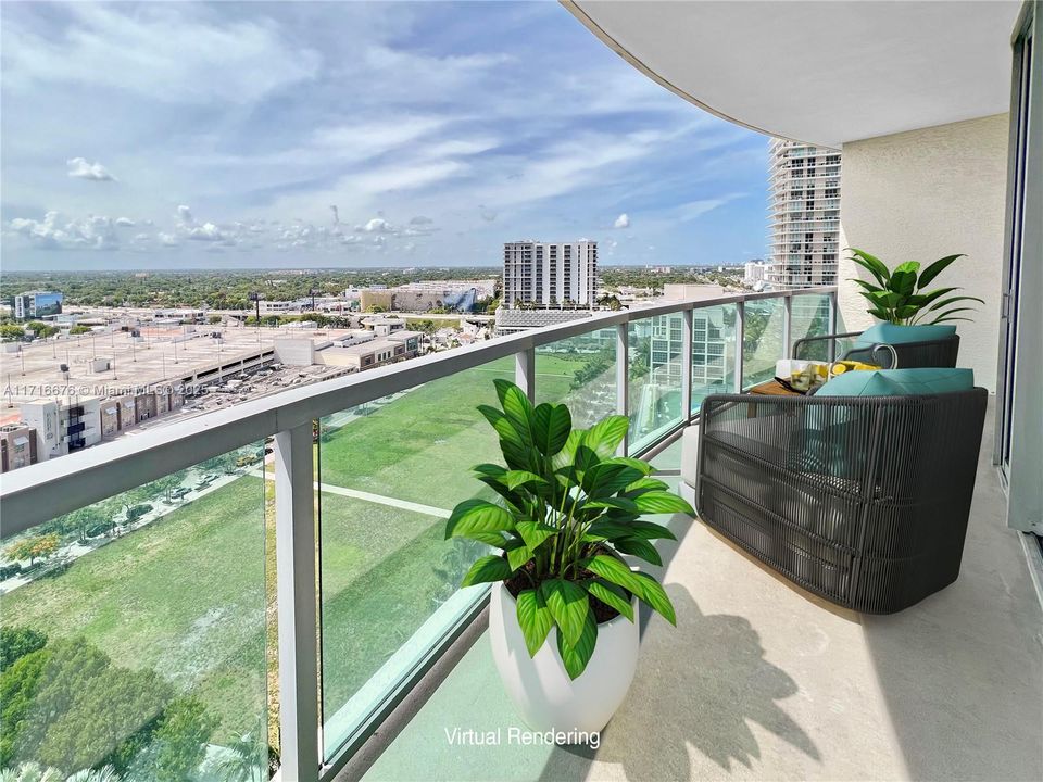 Large balcony overlooking Midtown