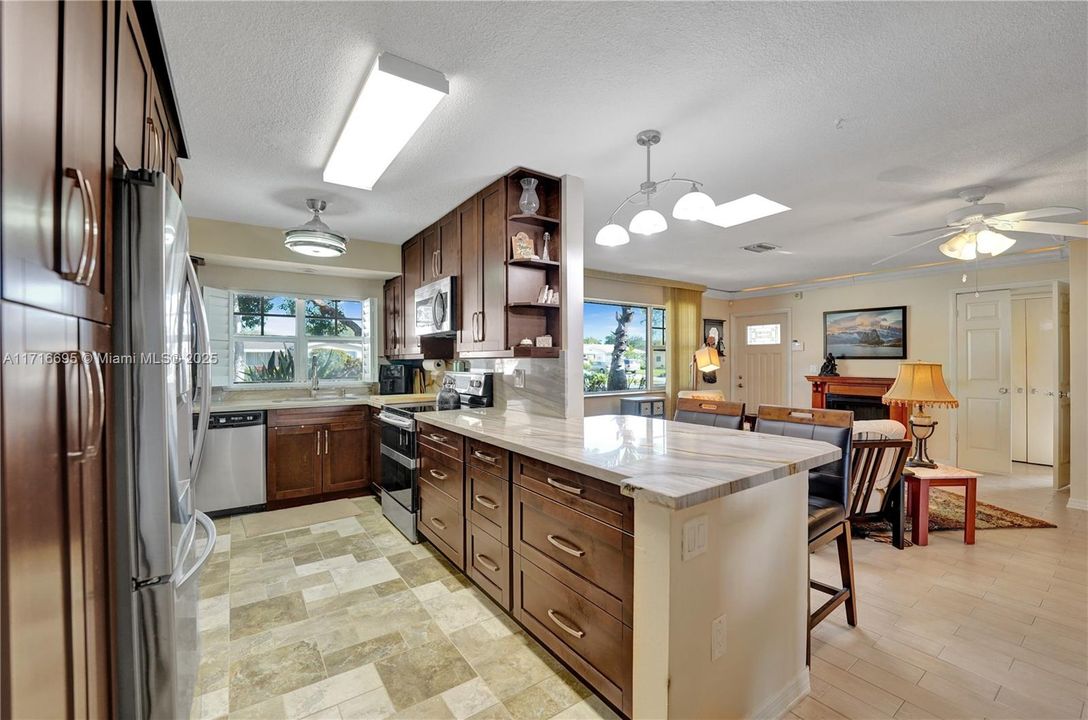 Kitchen leading to Laundry/study