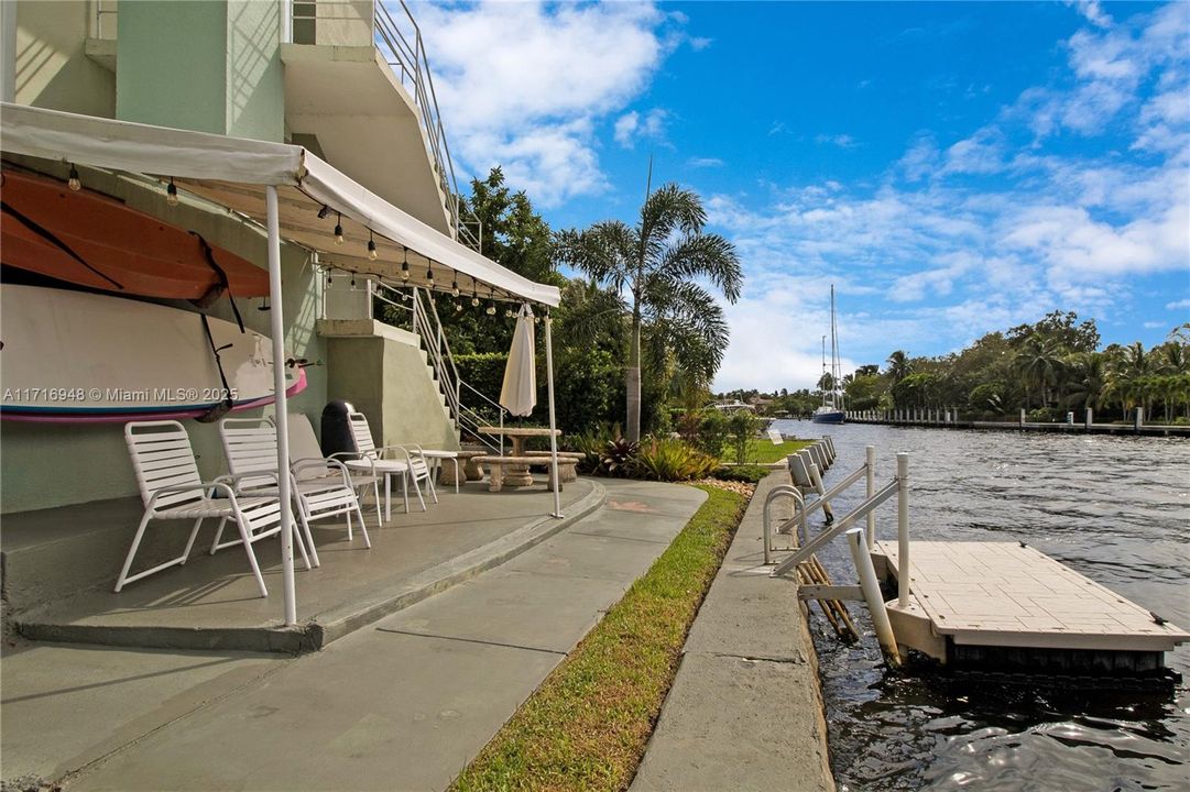 resident seating and kayak platform