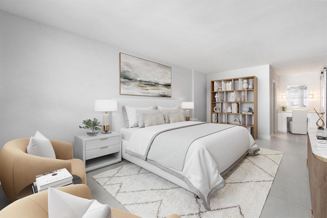 master bedroom staged