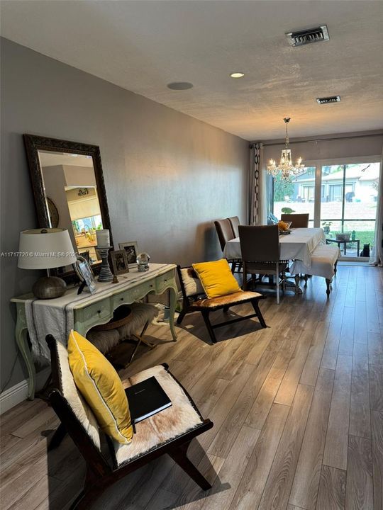 Dining room with new hurricane sliding doors