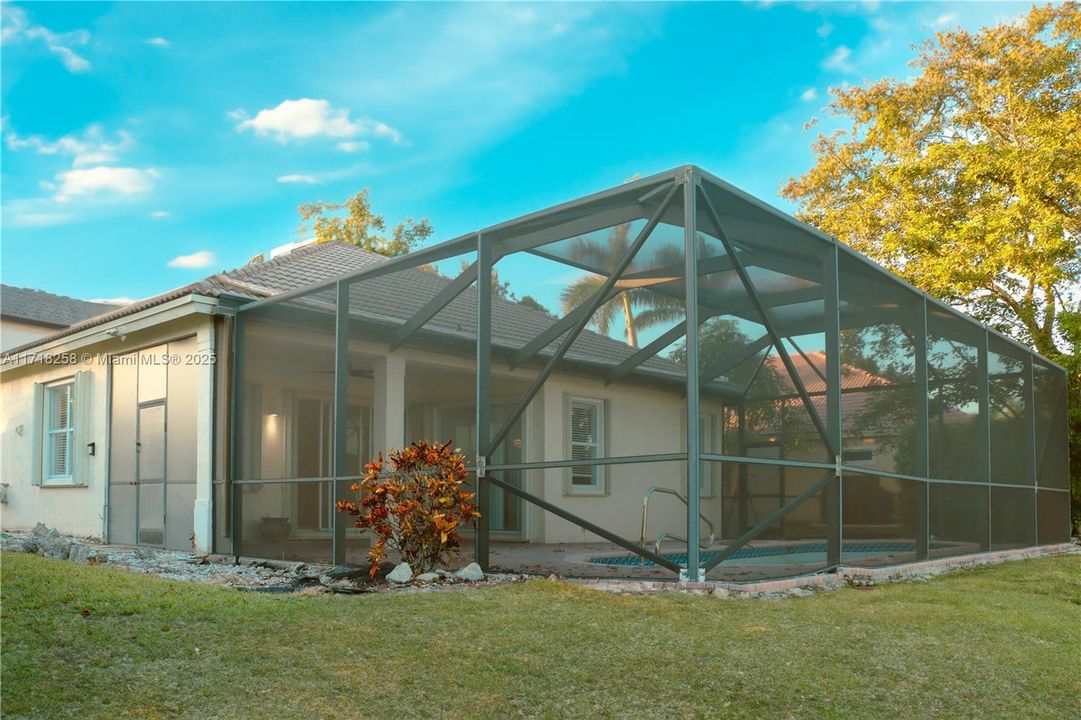 Covered patio backyard area