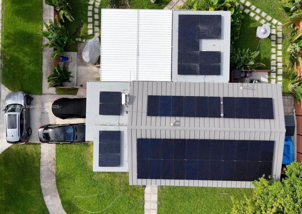 Solar panels on roof