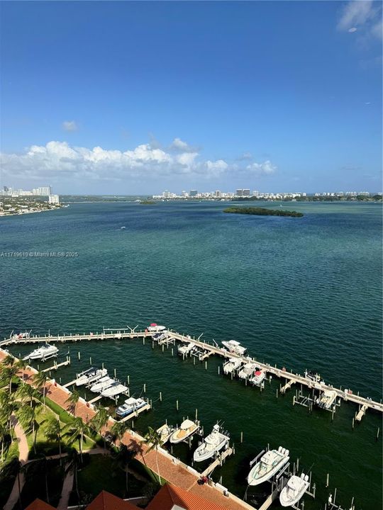 unobstructed east views of marina and Biscayne Bay