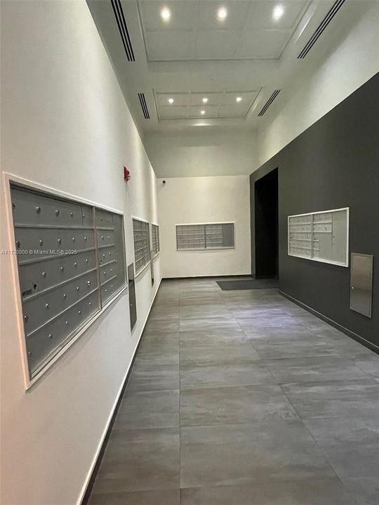 Mailroom next to lobby