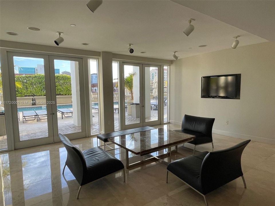 Lounge with pool view