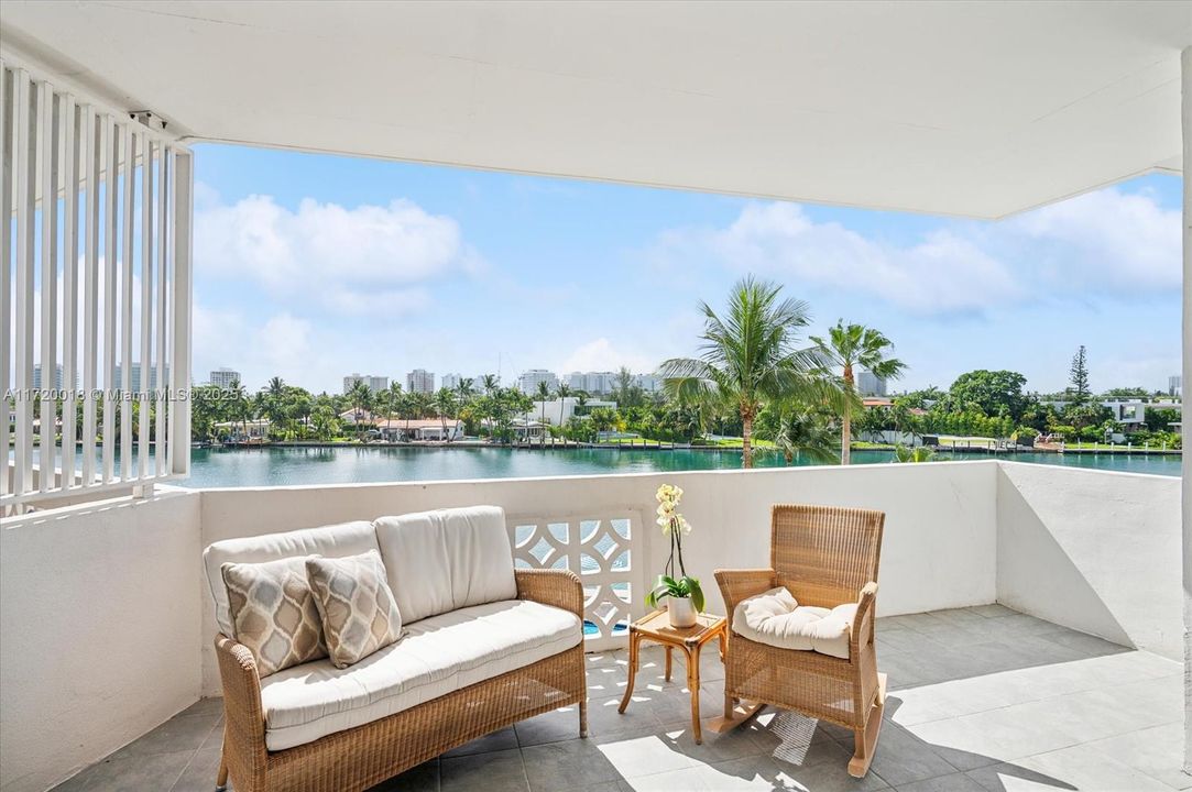 Stunning water views from Living area/balcony and both bedrooms.