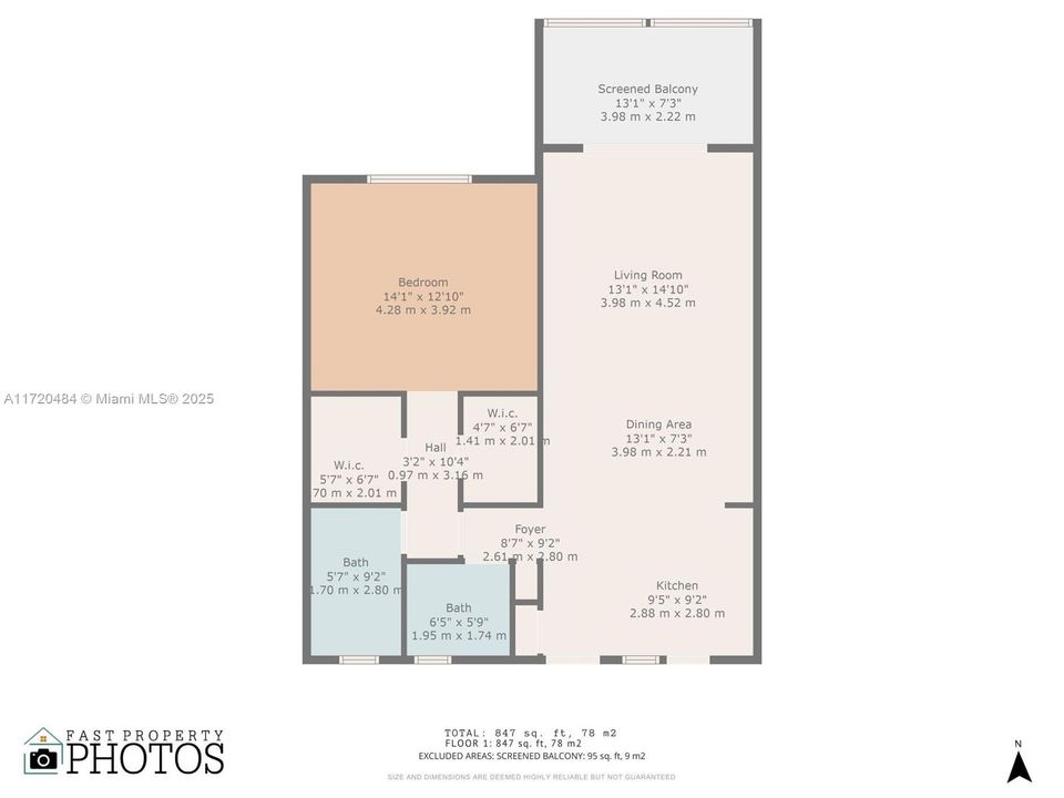 For Sale: $290,000 (1 beds, 1 baths, 847 Square Feet)