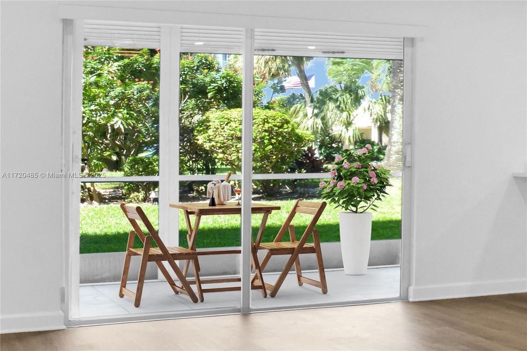 Patio view from Living /Dining Area