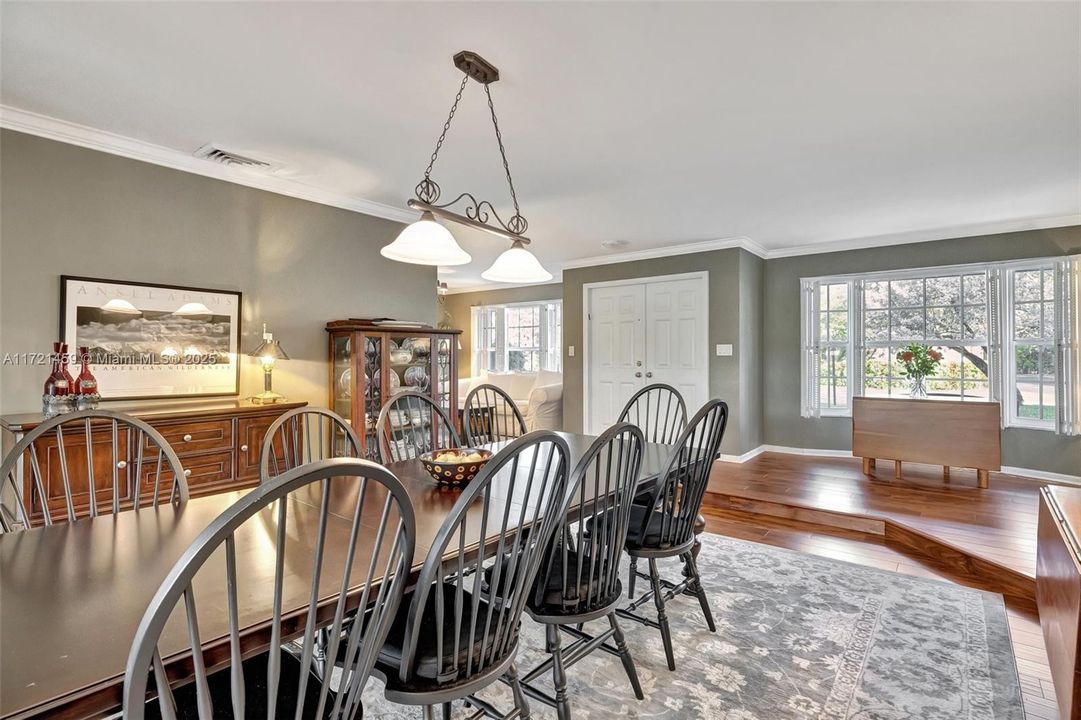 View toward the double door foyer area. Space to the right would also be ideal for a piano