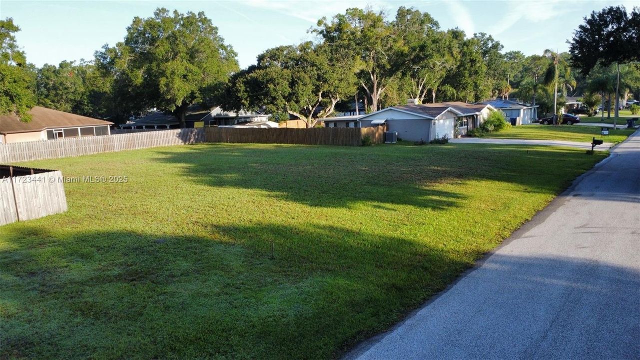 Side view of lot and road