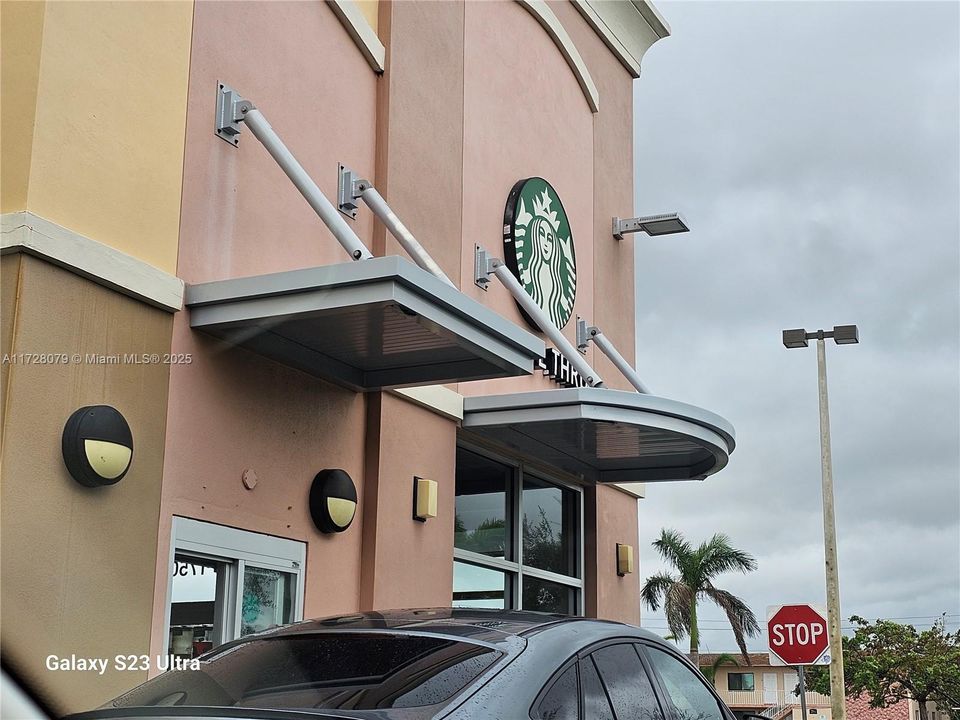 Starbucks is across the street!