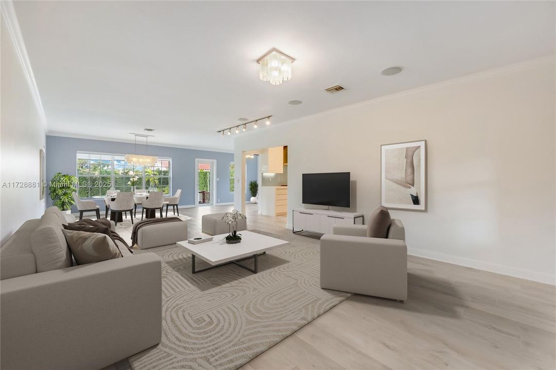 Virtually staged living room