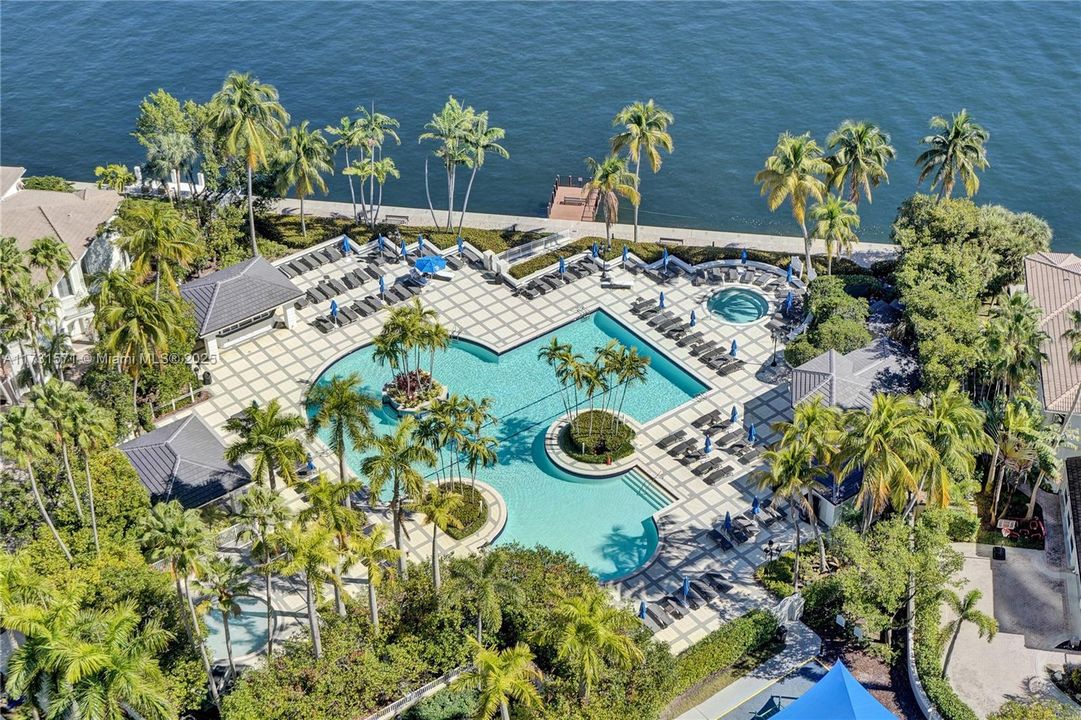 Main pool across from the building.