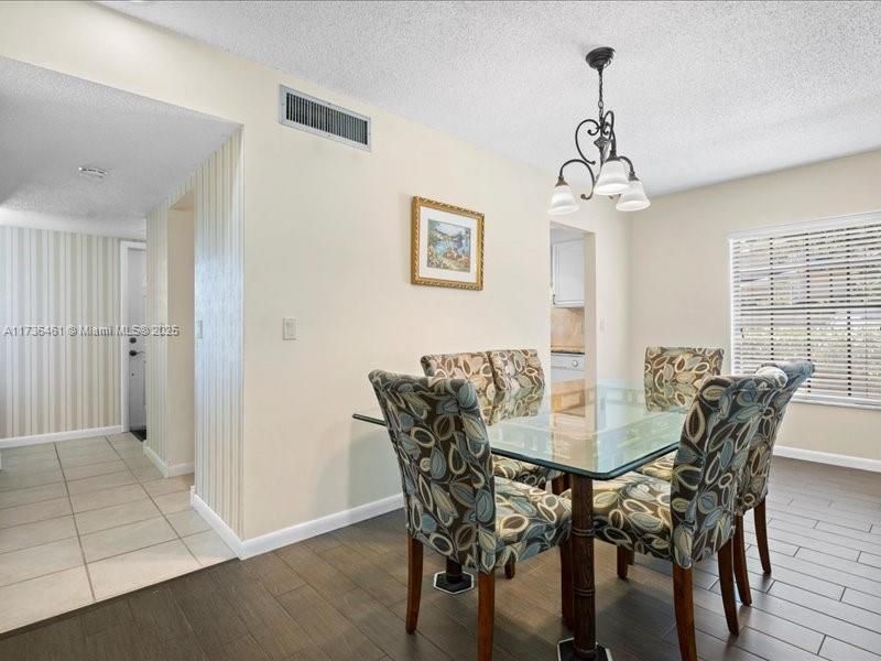 Bright dining area with extra window