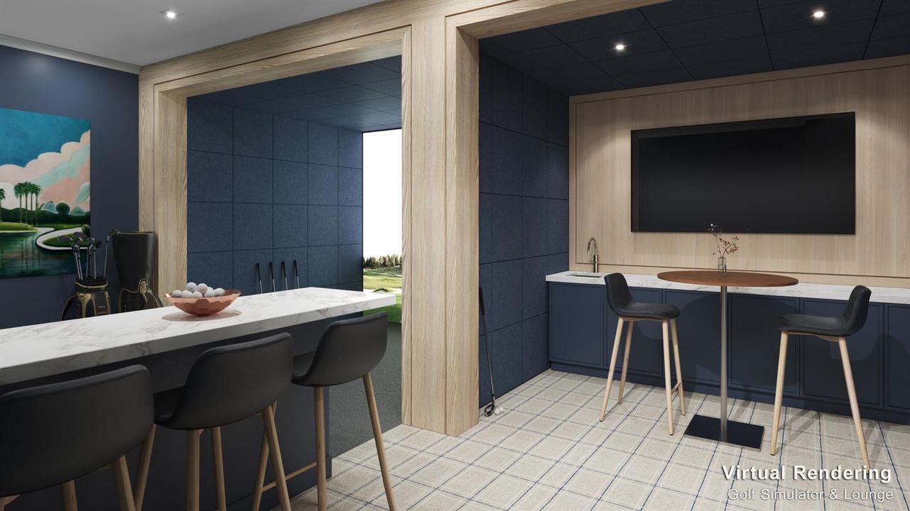 Golf Simulator & Lounge Rendering