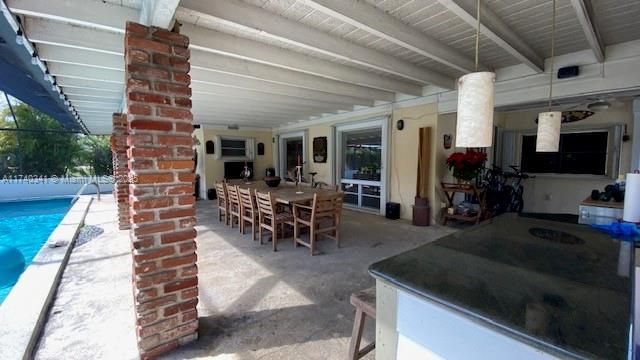 Dining area by the pool