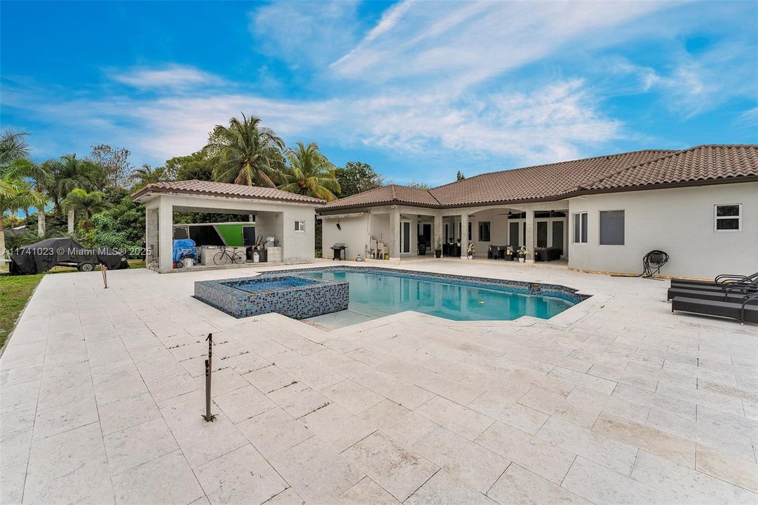 Photo is edited to show pool completed