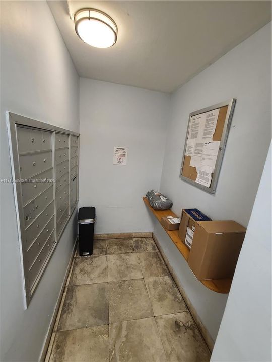 Mail room in the lobby