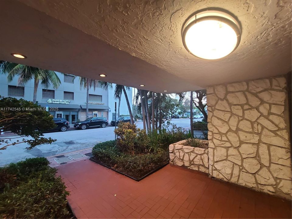 Exiting the building...